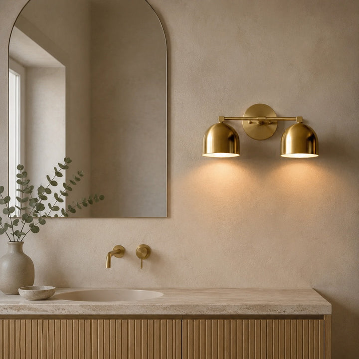 Modern Wall Light Wall Mounted Double Shade Brass Soft Focused Illumination Sconce Light