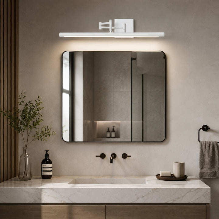 Modern Black Bathroom Vanity Light Wall Mounted Adjustable Metal Fixture with 20W LED