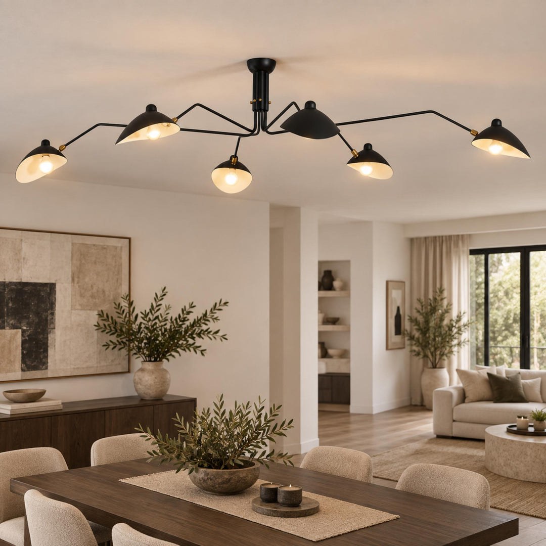 Modern Adjustable Ceiling Light Fixture Metal Design with Integrated LED Bulbs