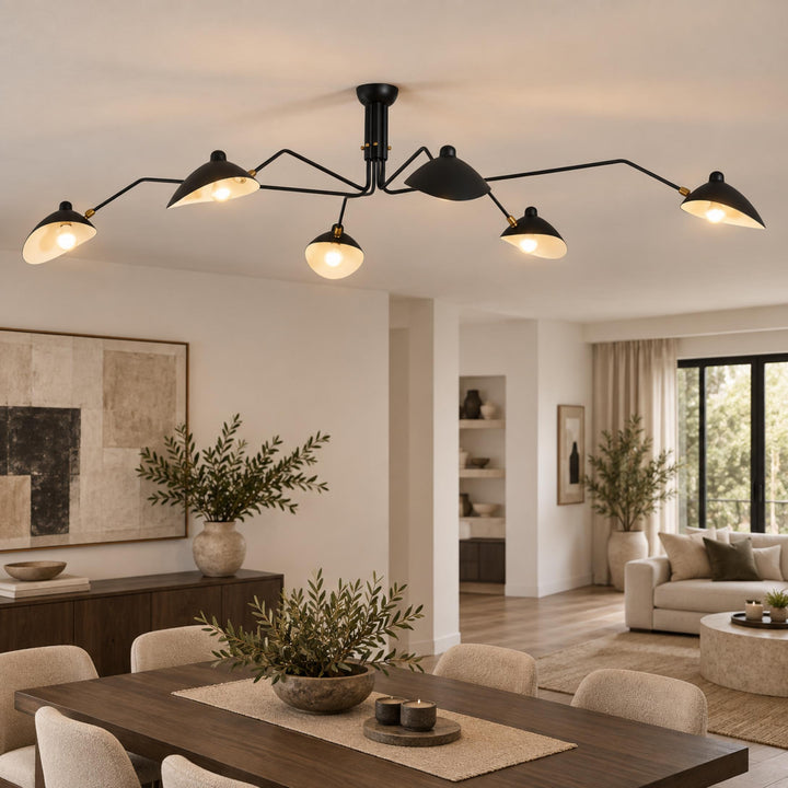 Modern Adjustable Ceiling Light Fixture Metal Design with Integrated LED Bulbs