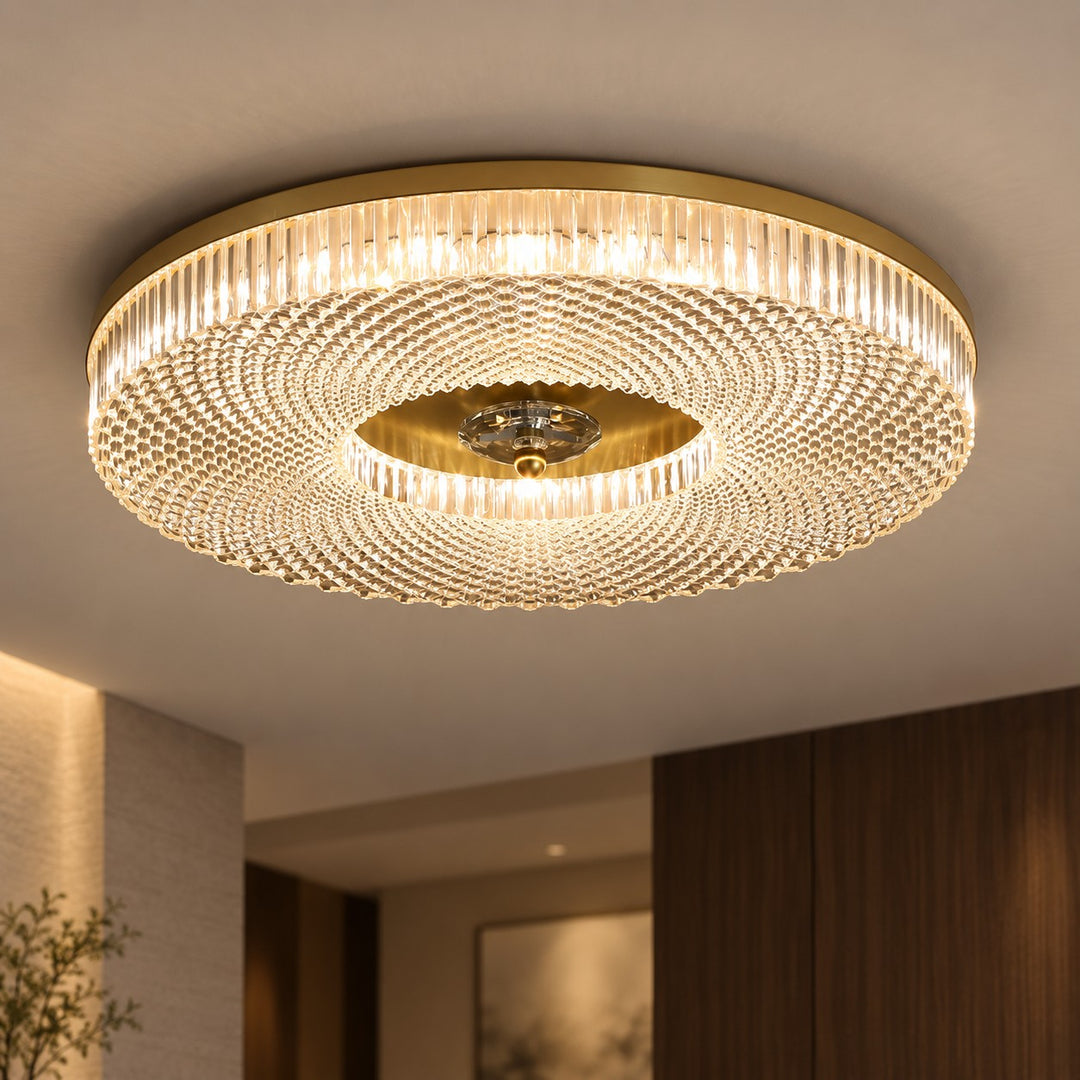 Modern LED Flush Mount Ceiling Light Aluminum Dimmable 12 Inch Diameter Energy Efficient Fixture