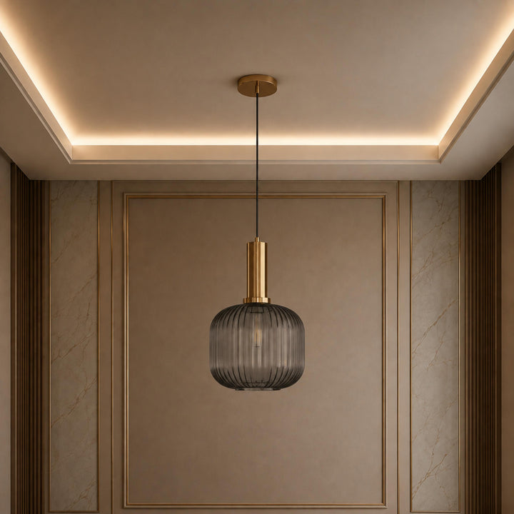 Modern Glass Pendant Light Hanging Fixture Adjustable Height LED Compatible