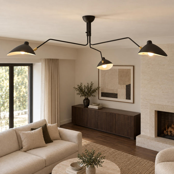 Modern Adjustable Ceiling Light Fixture Metal Design with Integrated LED Bulbs