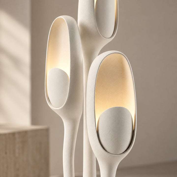 Modern Floor Lamp Adjustable LED Light Metal and Fiberglass for Indoor Use