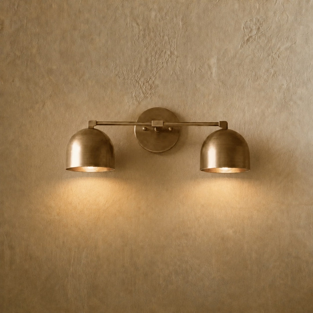 Modern Wall Light Wall Mounted Double Shade Brass Soft Focused Illumination Sconce Light