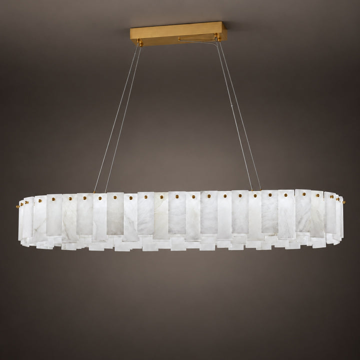 Modern Chandelier Light Ceiling Mounted Alabaster Glass with LED Illumination for Dining Room
