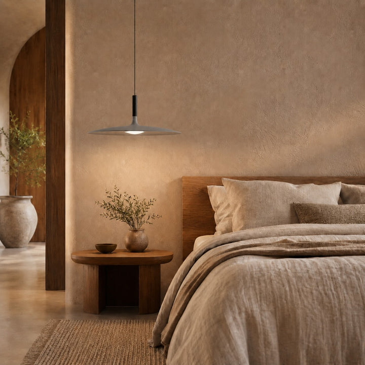 Modern Pendant Light Hanging Fixture in Concrete with Dimmable LED for Kitchen Island Lighting