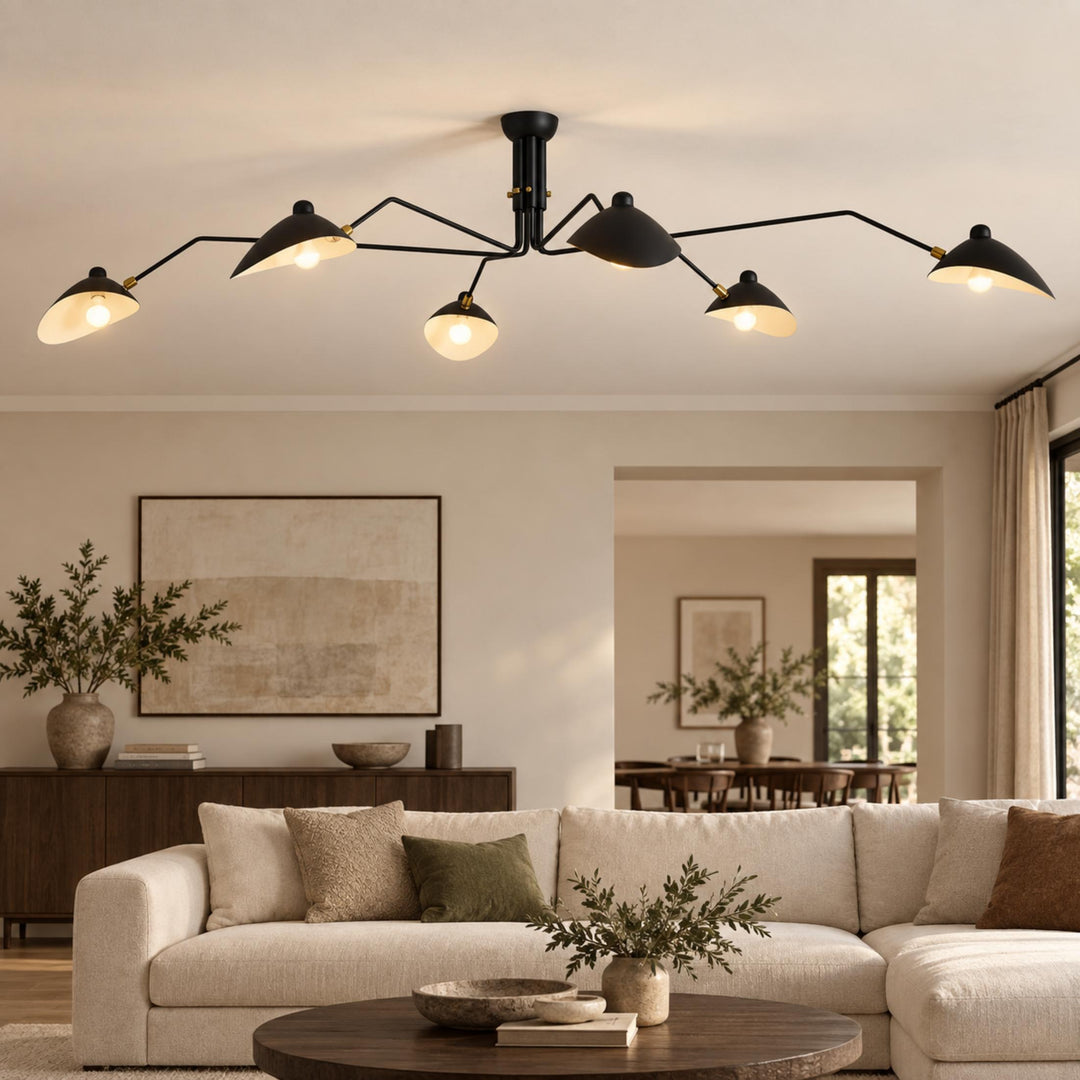 Modern Adjustable Ceiling Light Fixture Metal Design with Integrated LED Bulbs