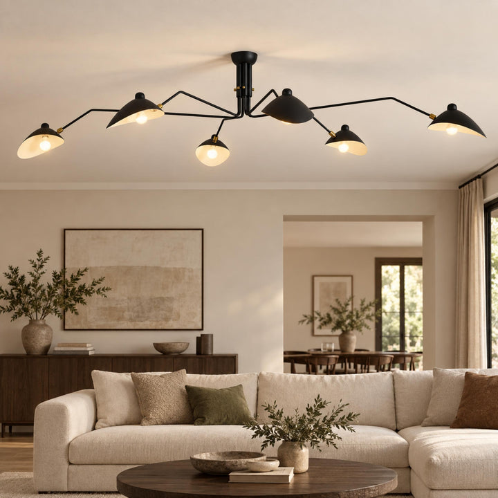 Modern Adjustable Ceiling Light Fixture Metal Design with Integrated LED Bulbs