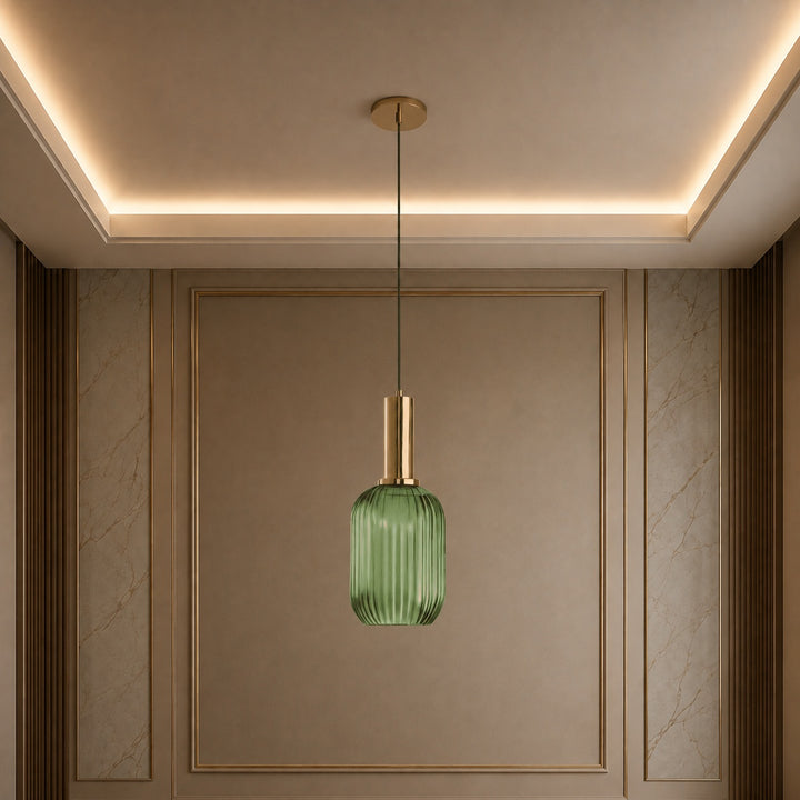 Modern Glass Pendant Light Hanging Fixture Adjustable Height LED Compatible
