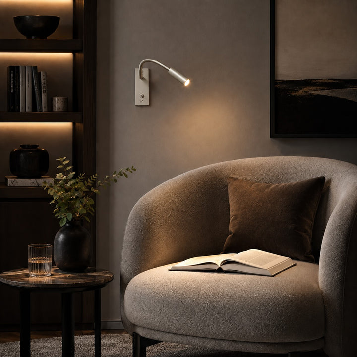 Industrial Wall Light Adjustable Gooseneck Aluminum Integrated LED Task Lamp 3000K Warm White