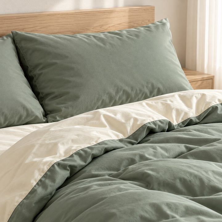 Pastel Double-Sided Bedding Set Minimalist Comforter Cover Twin Full Queen King Size