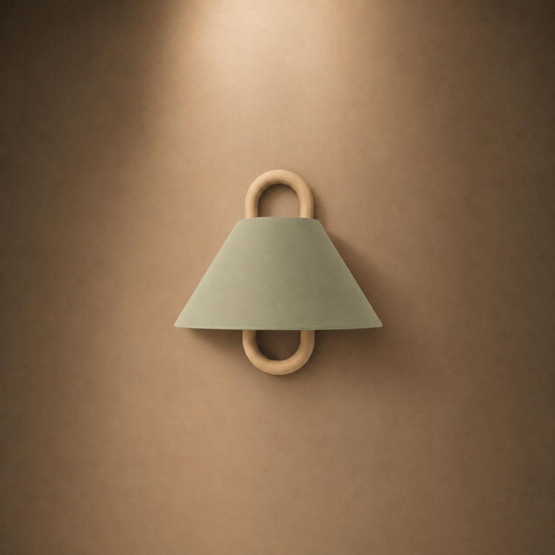 Minimalist Wall Light Wall Mounted Beech Wood Base Fabric Shade LED Soft Ambient Lighting