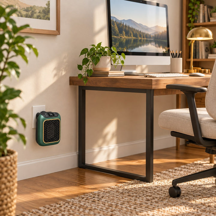 Compact Modern Fan Heater Adjustable Thermostat 800W Efficient Warmth for Personal Spaces