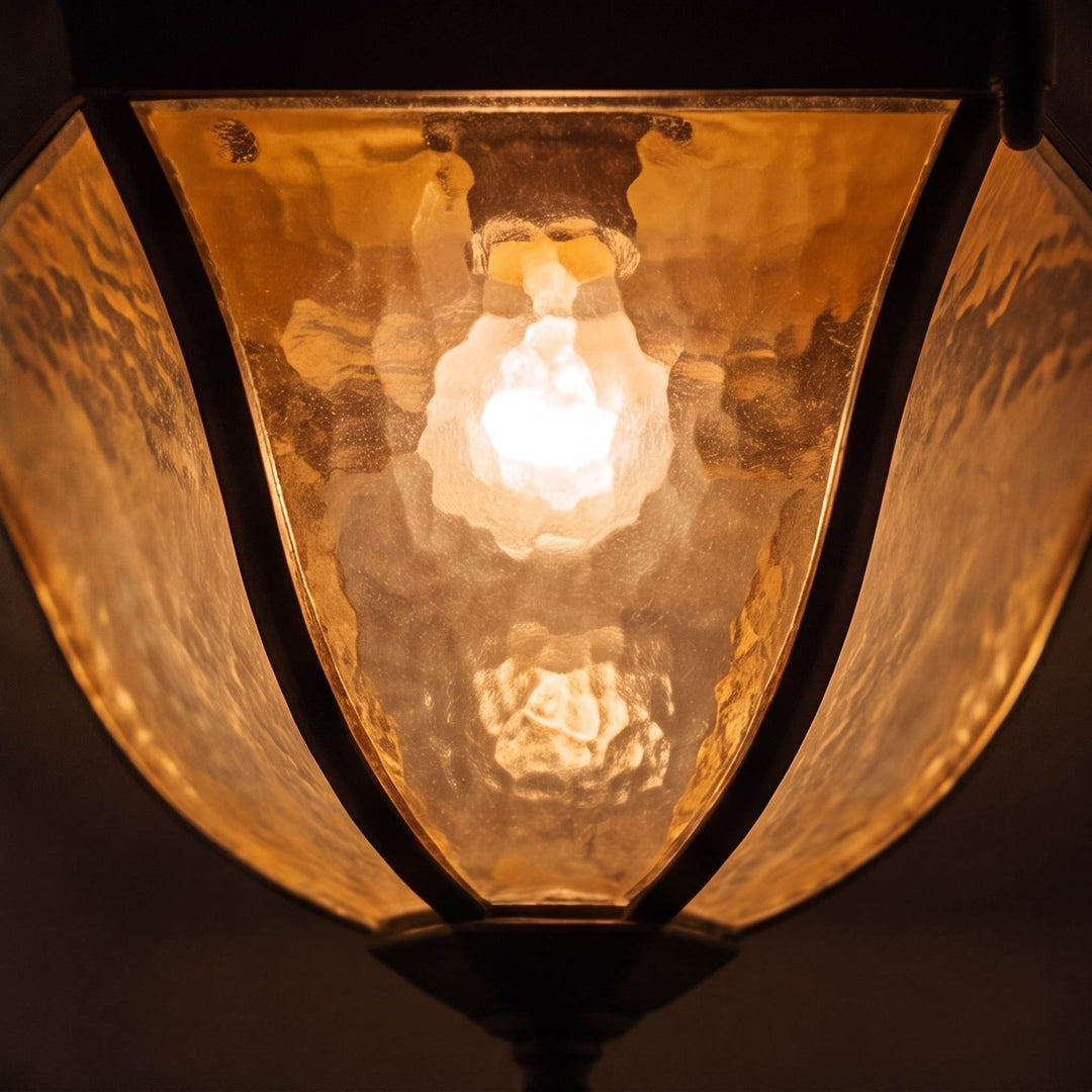 Modern Black Outdoor Ceiling Light Flush Mount Aluminum Glass LED IP54 E27 Socket
