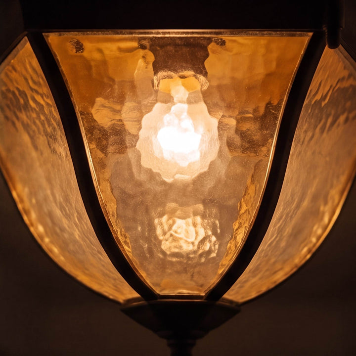 Modern Black Outdoor Ceiling Light Flush Mount Aluminum Glass LED IP54 E27 Socket