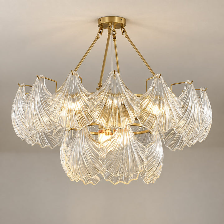 Modern Adjustable Ceiling Light Clear Glass LED Flush Mount Fixture 12 Inch Diameter