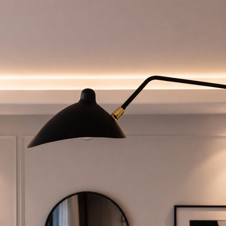 Modern Flush Mount Ceiling Light Adjustable Aluminum and Brass Fixture with LED Technology