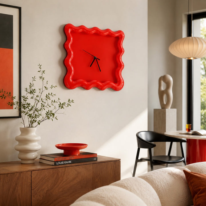 Modern Wall Clock Round Design Wall Mounted ABS Plastic Silent Movement 30cm