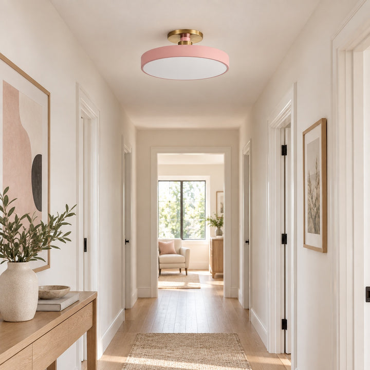 Modern Flush Mount Ceiling Light with Glass Shade and LED Lighting 12W 3000K