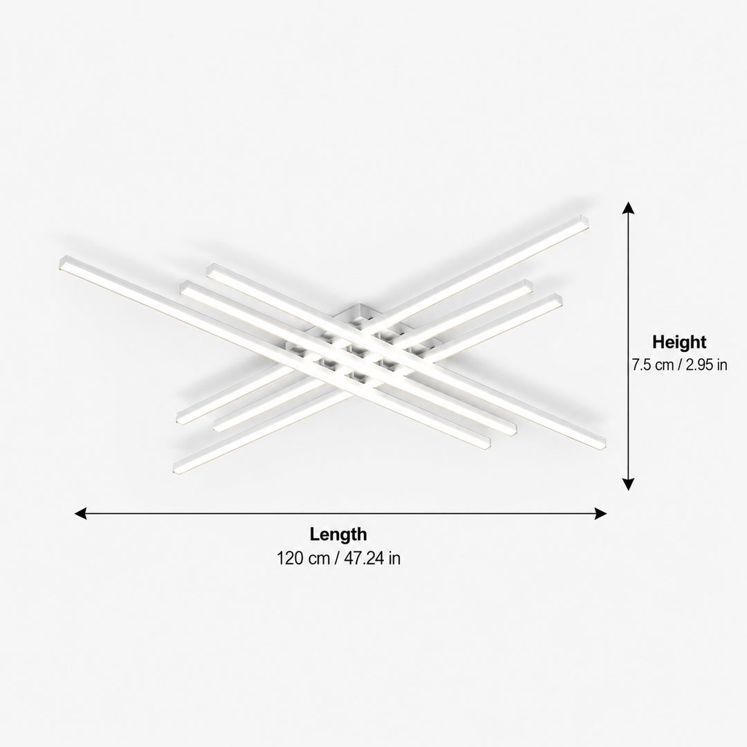 Modern Minimalist Ceiling Light Long Strip LED Adjustable Color Temperature Iron Acrylic