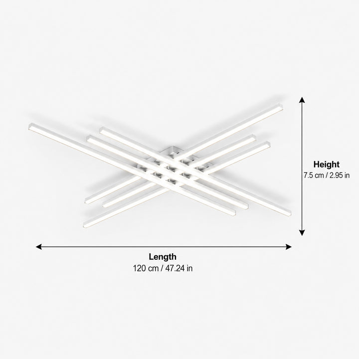 Modern Minimalist Ceiling Light Long Strip LED Adjustable Color Temperature Iron Acrylic