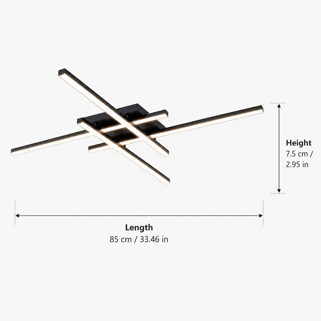 Modern Minimalist Ceiling Light Long Strip LED Adjustable Color Temperature Iron Acrylic
