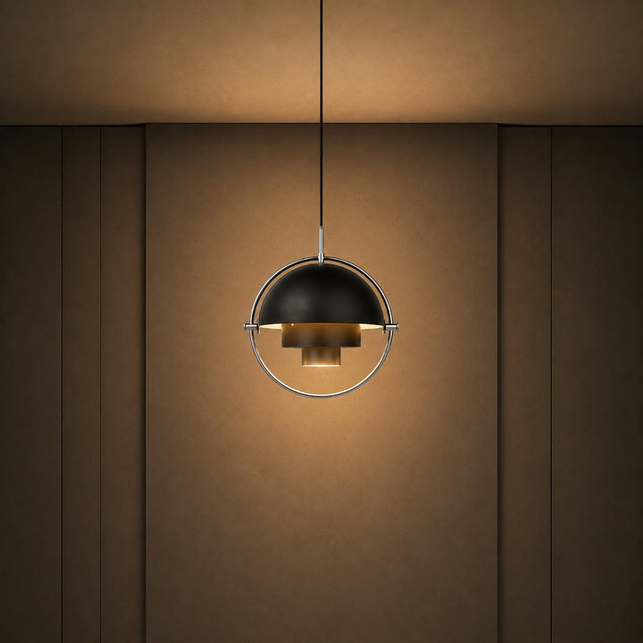 Modern Adjustable Black Pendant Light with Metal Shade for Kitchen Pendant Lighting