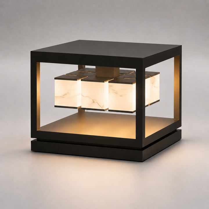 Solar Powered Modern Square Outdoor Garden Lights Waterproof Stainless Steel LED Deck Light