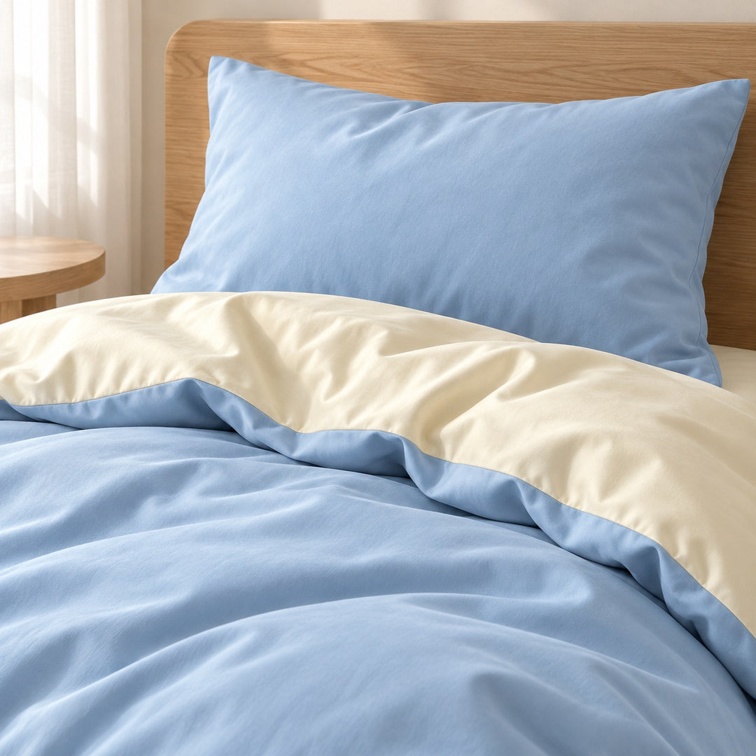Pastel Double-Sided Bedding Set Minimalist Comforter Cover Twin Full Queen King Size