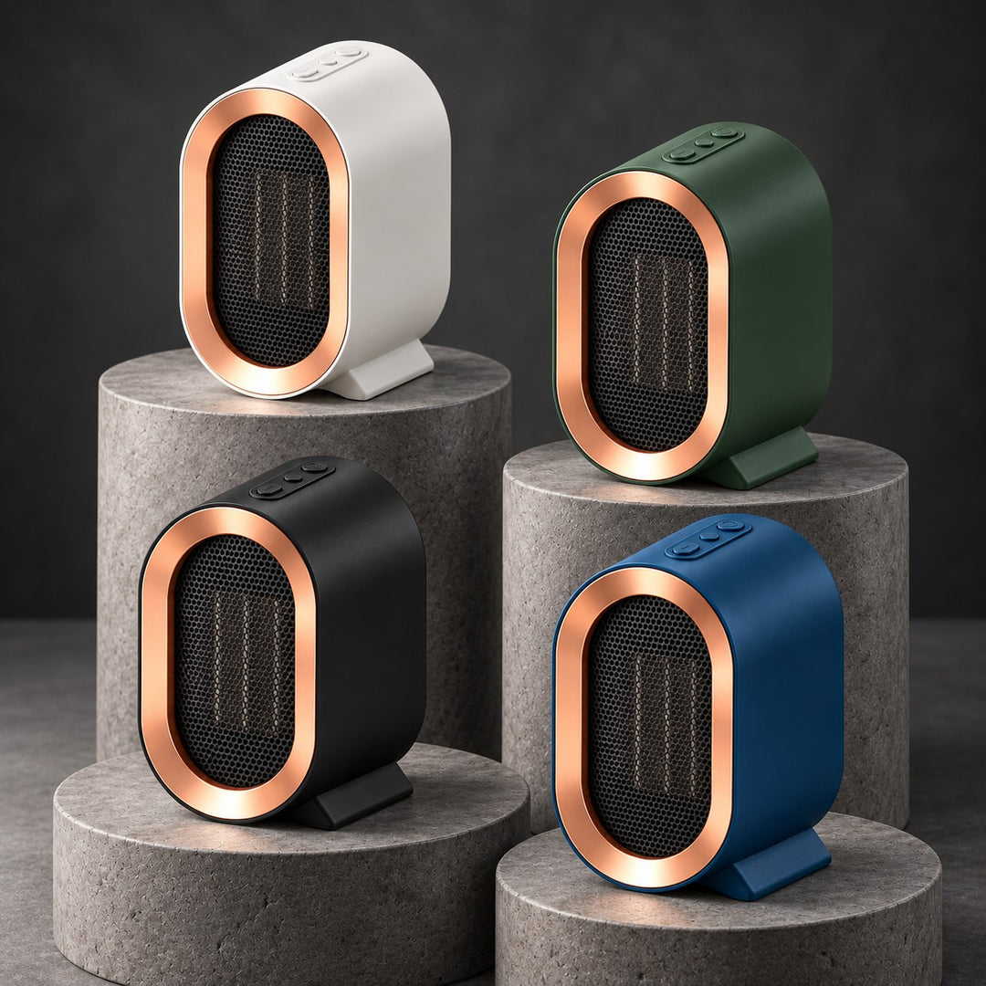 Compact Portable Ceramic Heater with Programmable Timer and Safety Shut-Off for Small Rooms