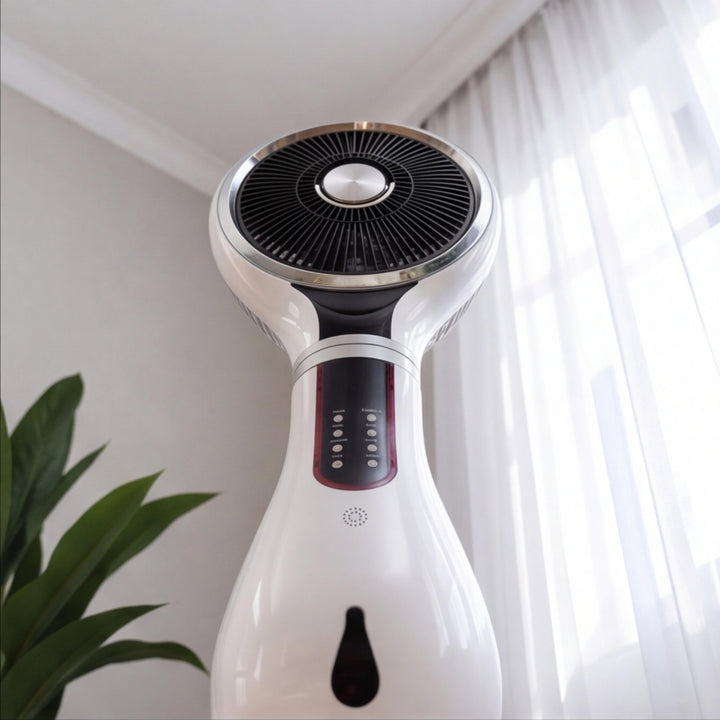 Modern Desktop Fan with Shaking Head and Water Atomization for Efficient Air Circulation