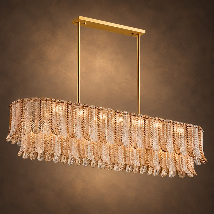 Modern Flush Mount Ceiling Light with Metal Frame and Amber Glass LED Illumination
