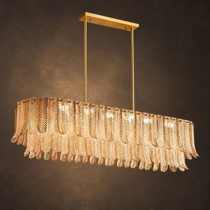 Modern Flush Mount Ceiling Light with Metal Frame and Amber Glass LED Illumination