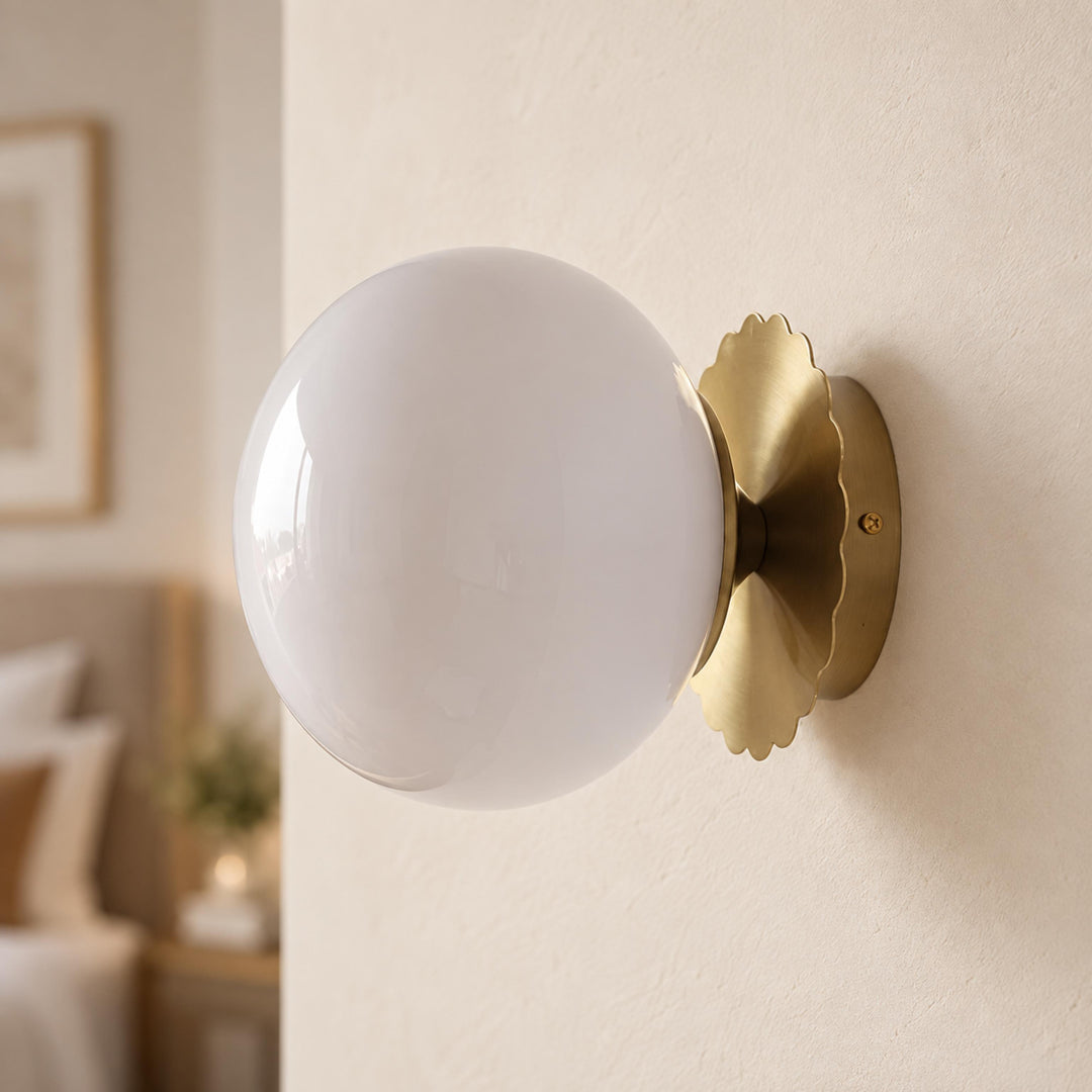 Modern Wall Sconce Adjustable Wall Light Metal Fixture with Glass Shade LED Compatible