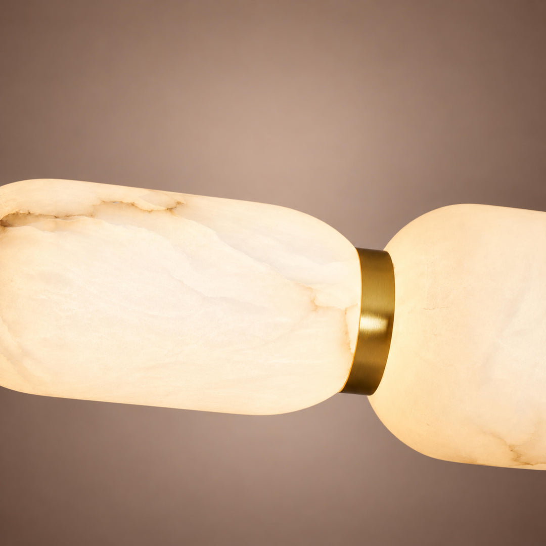 Modern Linear Chandelier Wall Mounted Alabaster Glass LED Light Fixture for Indoor Use