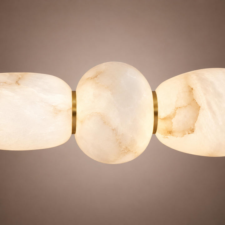 Modern Linear Chandelier Wall Mounted Alabaster Glass LED Light Fixture for Indoor Use