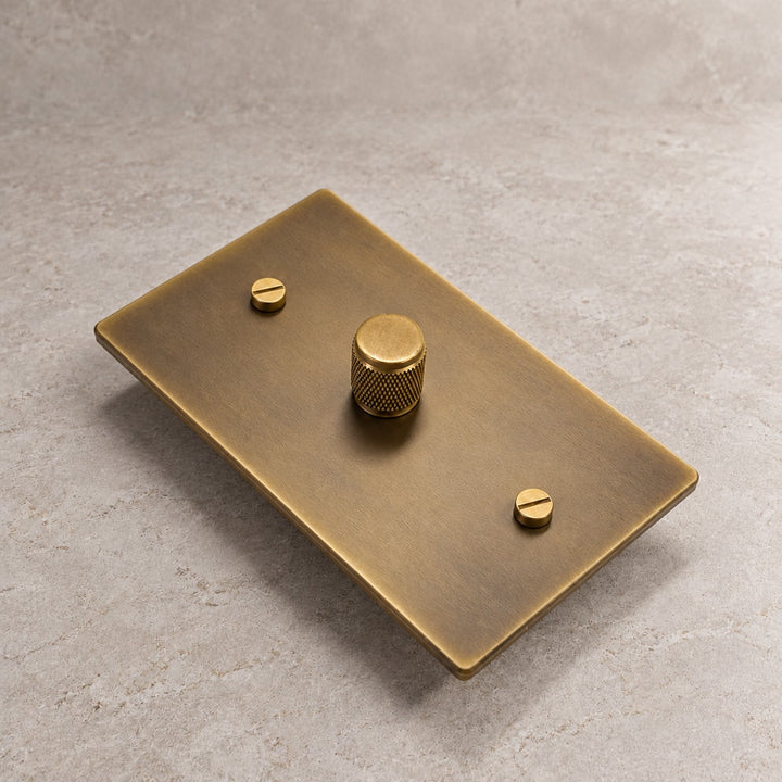 Solid Brass Rotary Dimmer Light Switch – 1–4 Gang