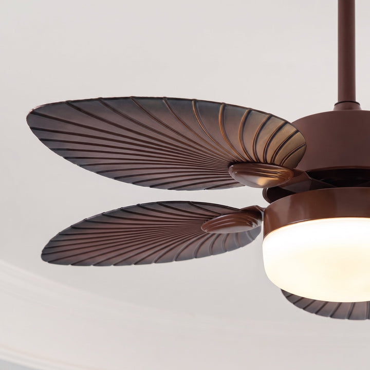 Antique Style Ceiling Fan Lamp with Light Remote Control Dimmable LED and Copper Motor