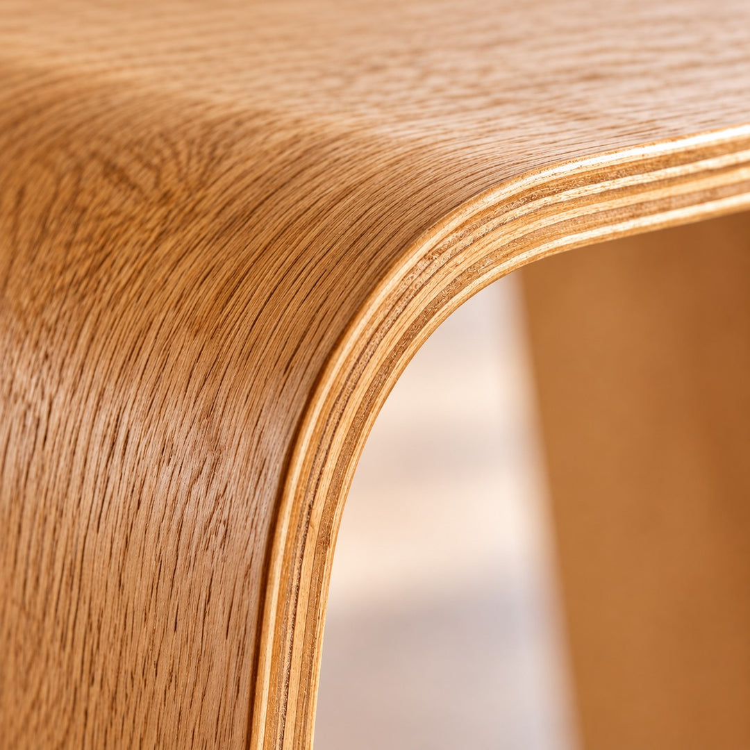 Modern Minimalist Side Table Solid Pine Wood N-Shape Design with Open Shelf for Small Spaces