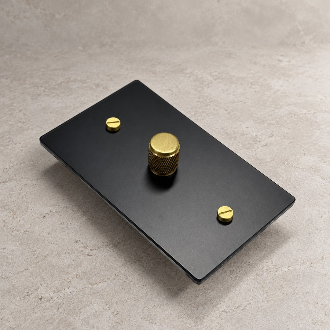 Solid Brass Rotary Dimmer Light Switch – 1–4 Gang