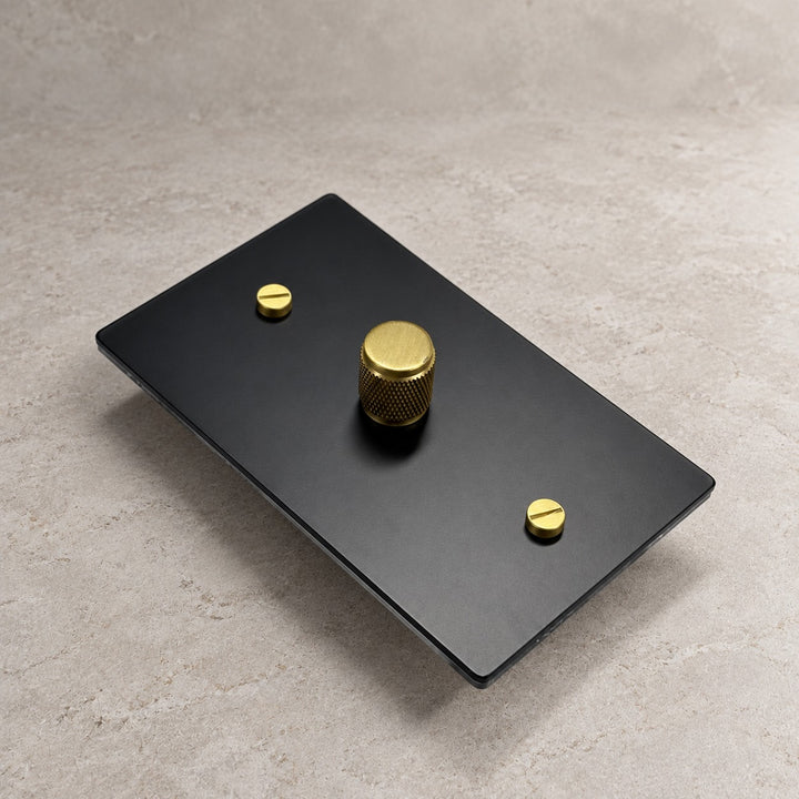Solid Brass Rotary Dimmer Light Switch – 1–4 Gang