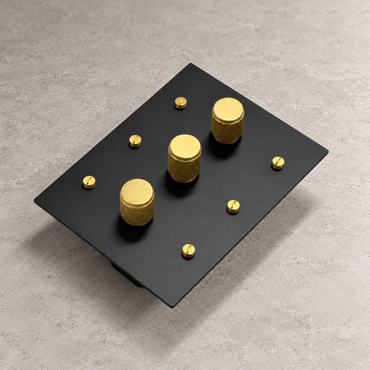 Solid Brass 3-Way Rotary Dimmer Light Switch – 1–4 Gang