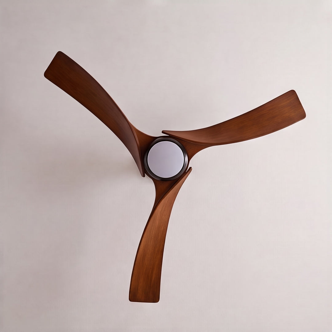 Black Industrial Ceiling Fan with Lights 52 Inch Flush Mount Metal Three Blades LED Dimmable