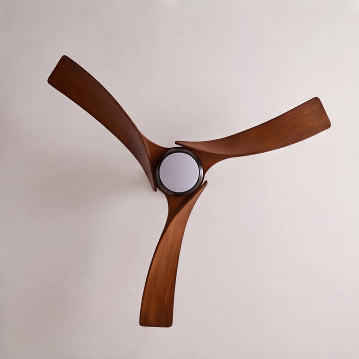 Black Industrial Ceiling Fan with Lights 52 Inch Flush Mount Metal Three Blades LED Dimmable