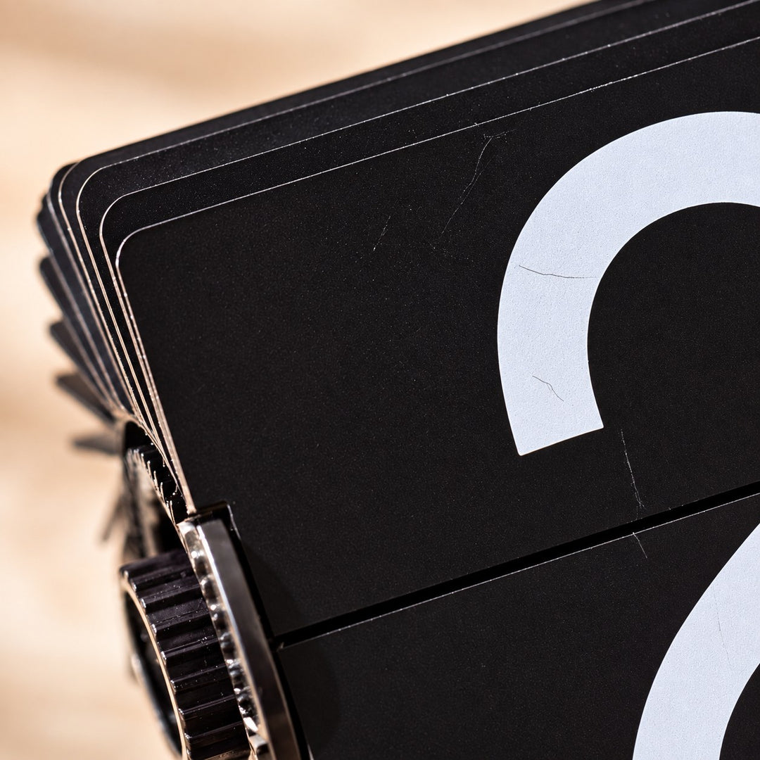 Modern Flip Clock with Stainless Steel and PVC Construction 12-Hour Time Display