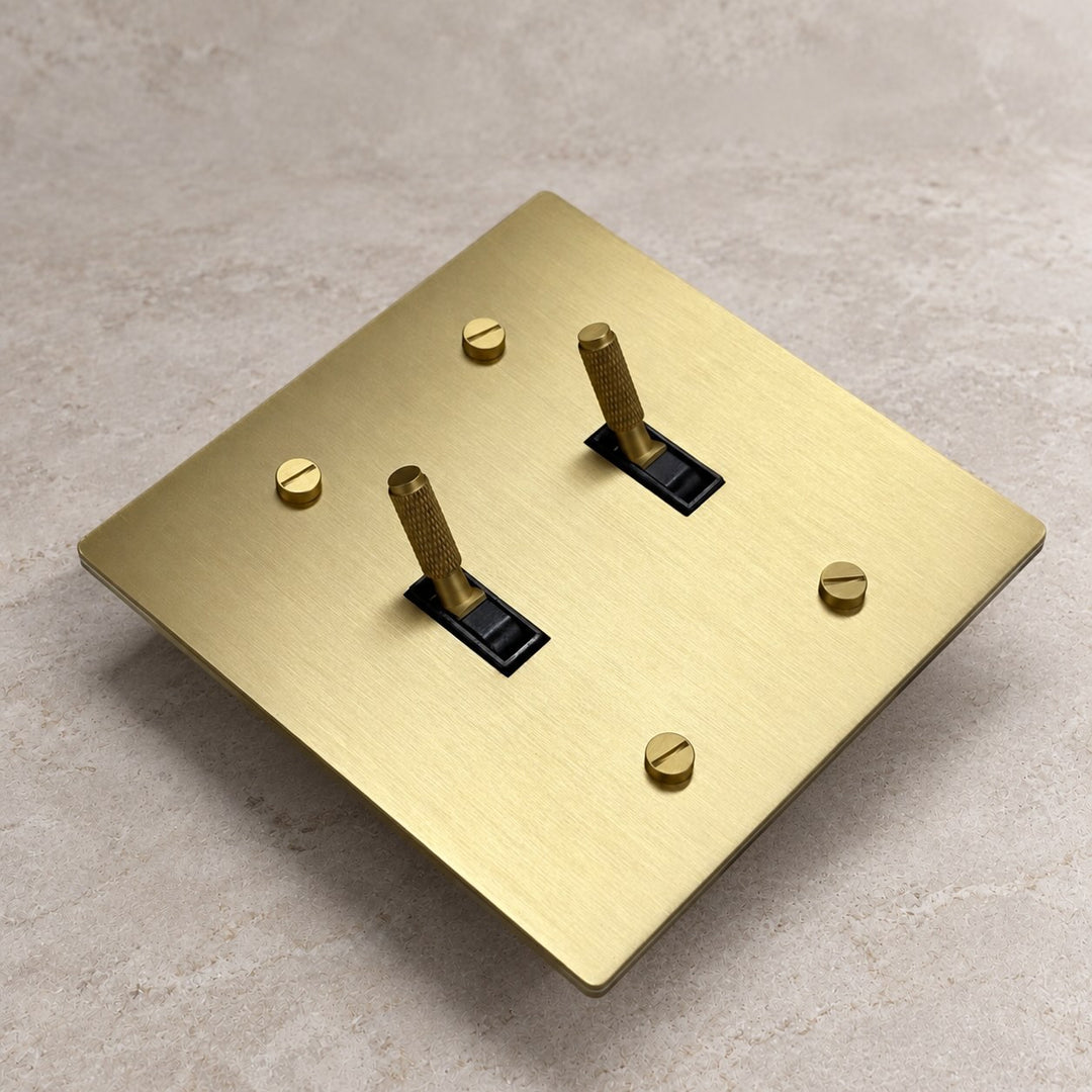Solid Brass Toggle Light Switch – 3-Way, 1–4 Gang