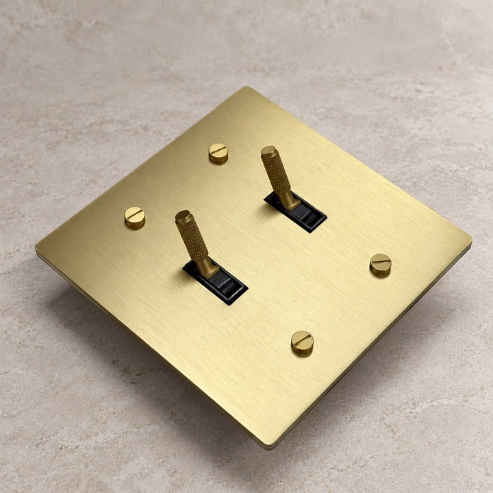 Solid Brass Toggle Light Switch – 3-Way, 1–4 Gang