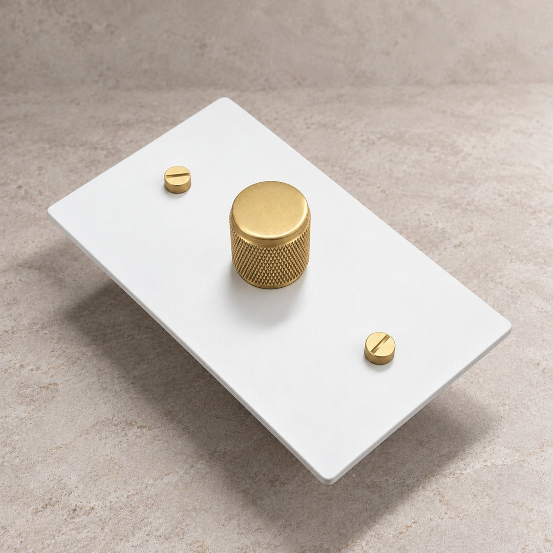 Solid Brass 3-Way Rotary Dimmer Light Switch – 1–4 Gang