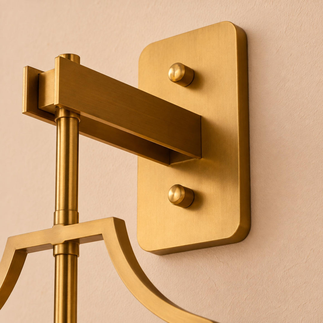 Natural Brass Textured Glass Wall Sconce – Decorative Interior Wall Light